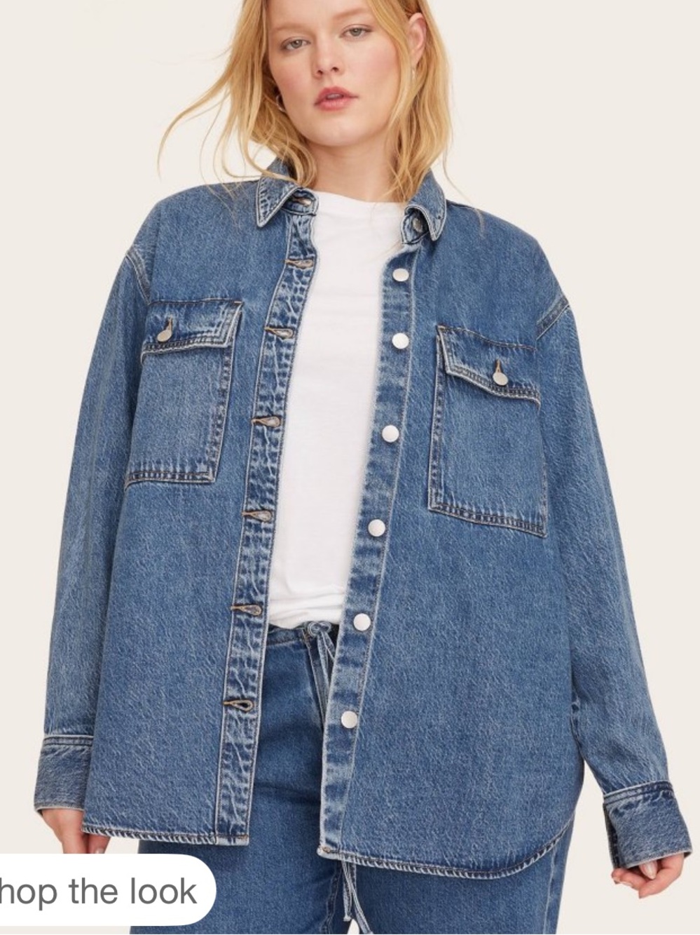NWT Parke x Target Medium Wash Long Sleeve Denim Shacket SIZE SMALL